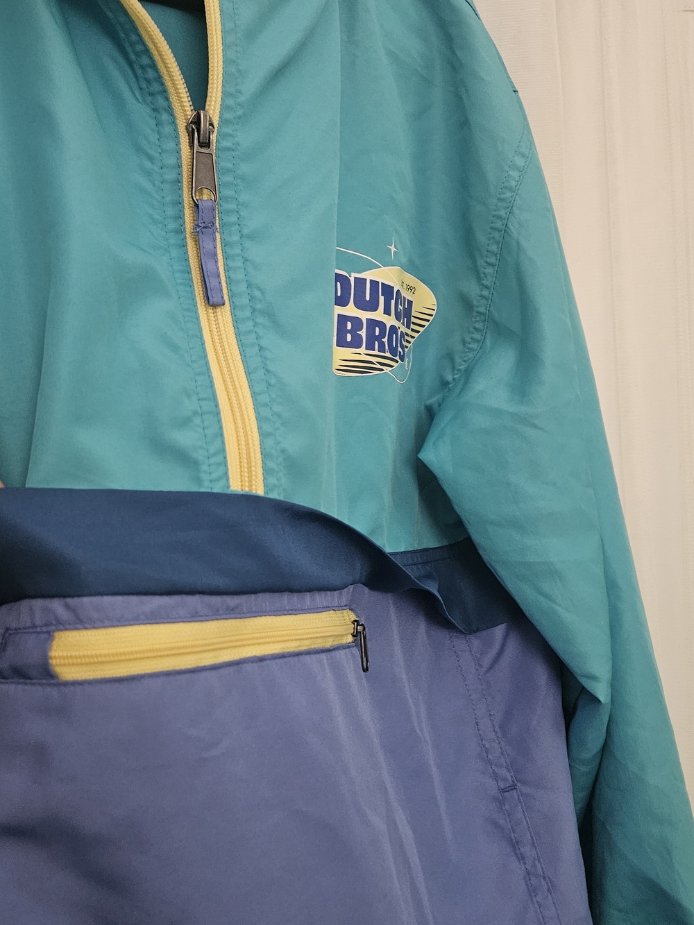 Dutch Bros Teal & Purple Windbreaker Jacket - Picture 3 of 14